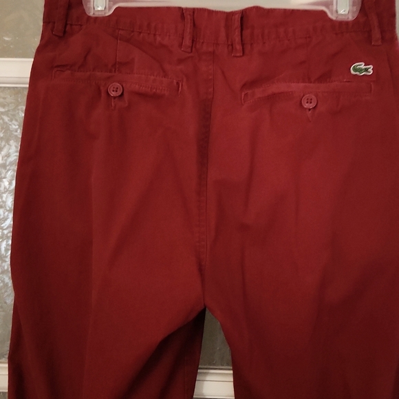 Lacoste « Twill » / Burgundy Classic Fit Pants - Picture 6 of 10